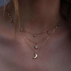 2/$10 NEW! Moon and Star Multilayer Necklace Boho Cute Celestial